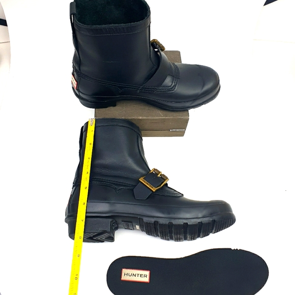 Hunter Original Biker Boots leather Pull-on with buckle detail size 8 - Picture 14 of 16